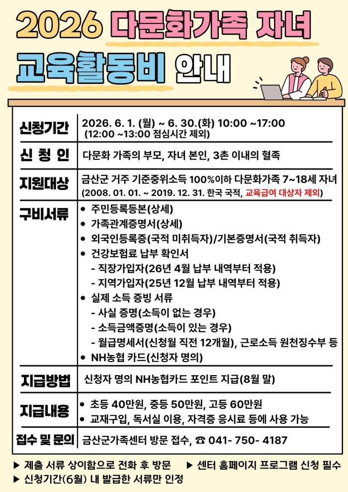 초교생 40만 원, 중학생 50만 원, 고교생 60만 원 지급 기사 이미지